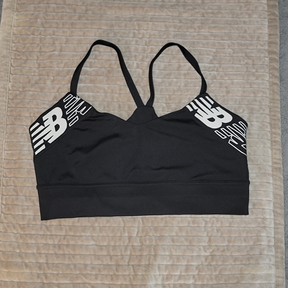 New Balance Black and White Sports Bra